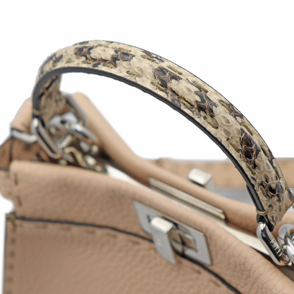 Fendi Peekaboo Small Mini Python Shoulder Bag Lig… - image 8